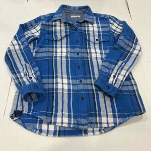 Outerknown Blue and White Plaid Button Down Shirt
